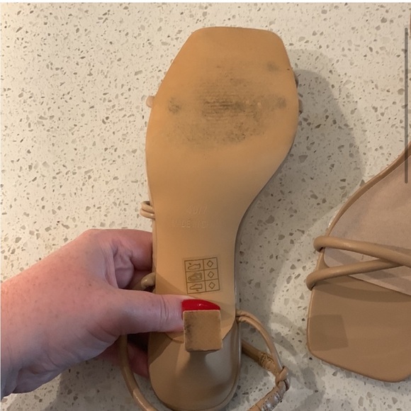 ASOS London Rebel Strappy Nude Heels | Size 9 Wide - Picture 4 of 4